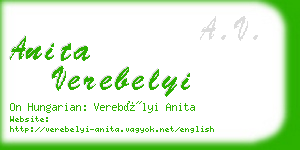 anita verebelyi business card